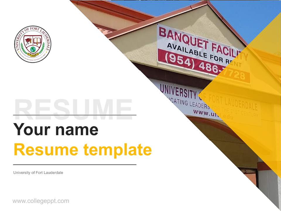 University of Fort Lauderdale Resume PPT Template4:3 ratio PPT effect preview image5