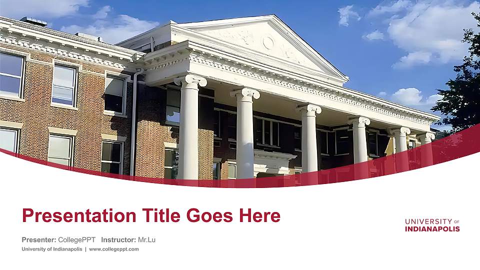 University of Indianapolis Course/Courseware Creation PPT Template16:9 ratio PPT effect preview image