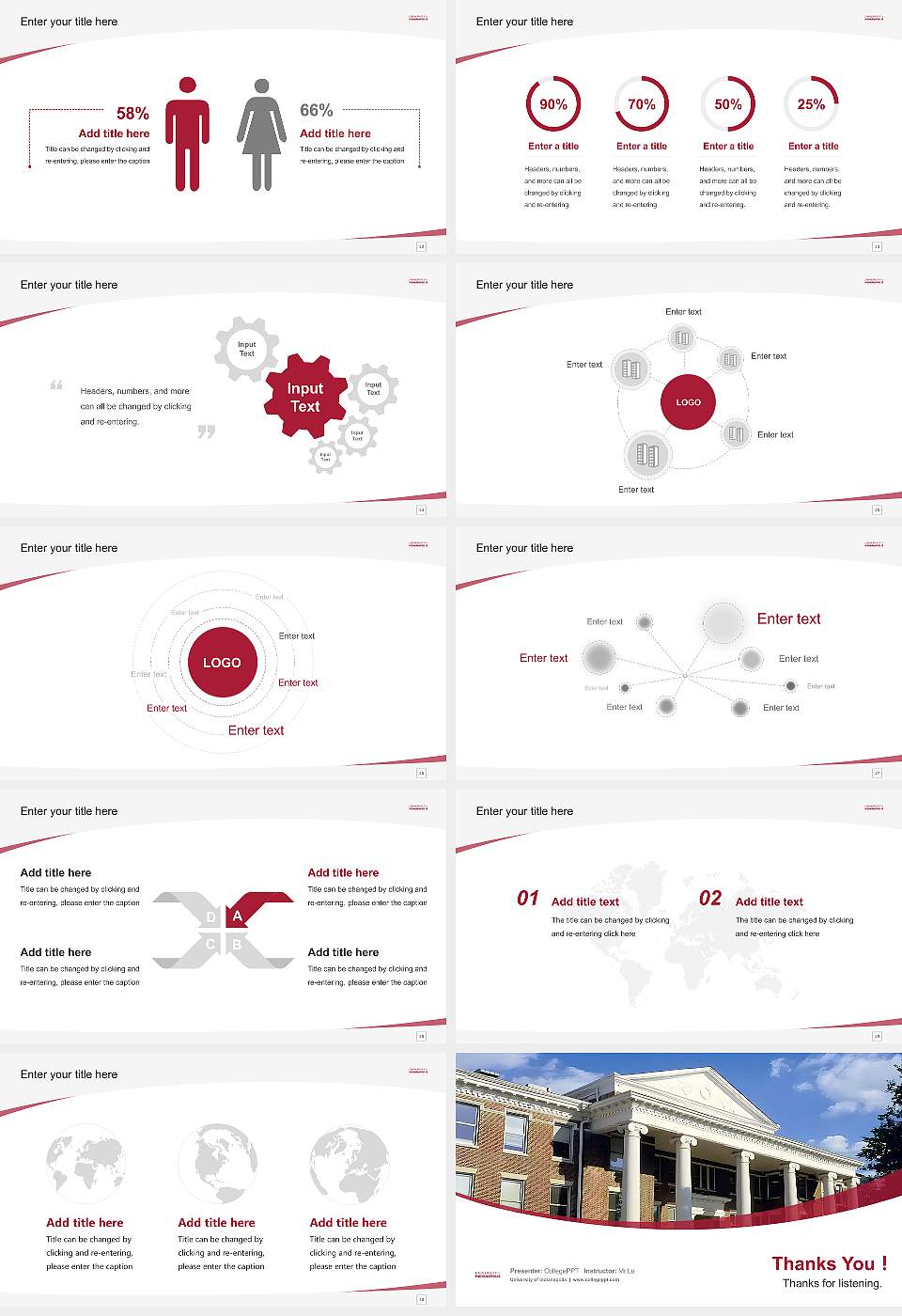 University of Indianapolis Course/Courseware Creation PPT Template16:9 ratio PPT effect preview image4