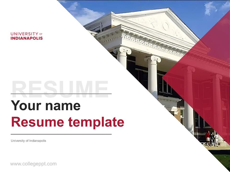 University of Indianapolis Resume PPT Template4:3 ratio PPT effect preview image5