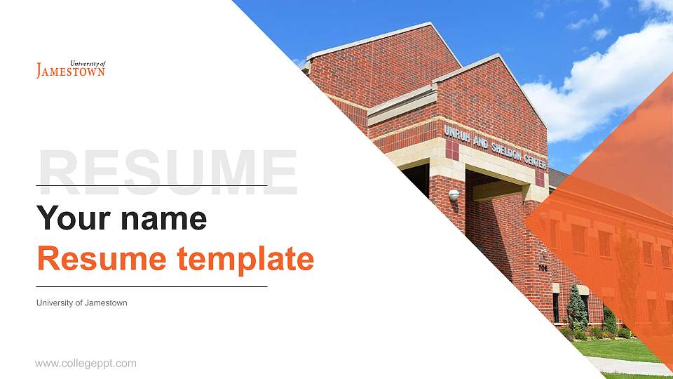 University of Jamestown Resume PPT Template16:9 ratio PPT effect preview image