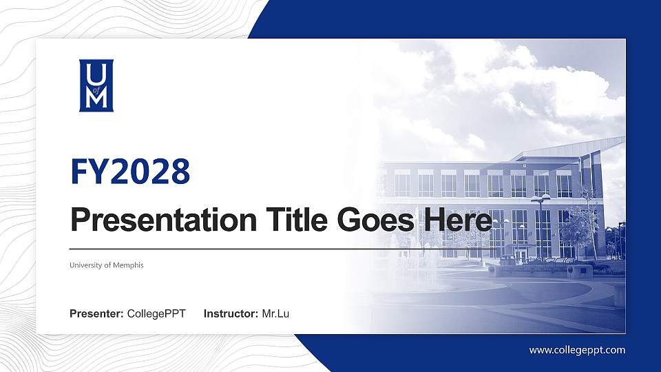 University of Memphis Academic Presentation/Research Findings Report PPT Template16:9 ratio PPT effect preview image