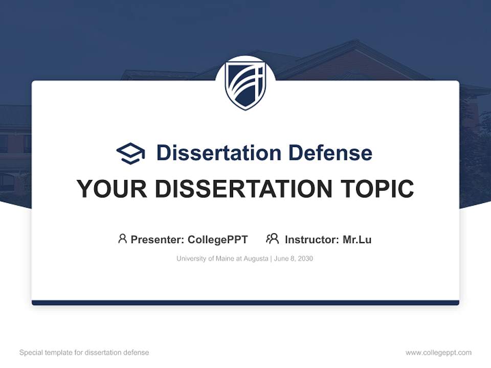 University of Maine at Augusta Graduation Thesis Defense PPT Template4:3 ratio PPT effect preview image7