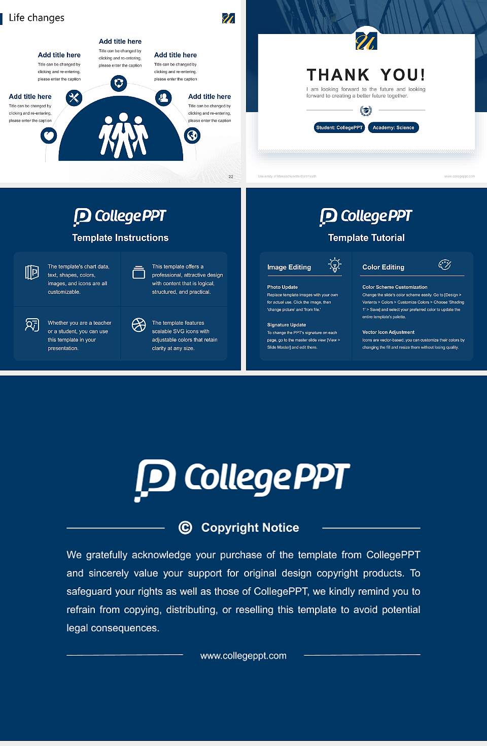 University of Massachusetts-Dartmouth National Scholarship Defense PPT Template4:3 ratio PPT effect preview image4