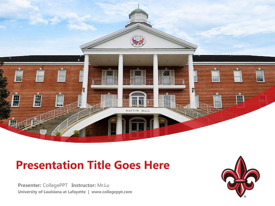 University of Louisiana at Lafayette Course/Courseware Creation PPT Template4:3 ratio PPT effect preview image5