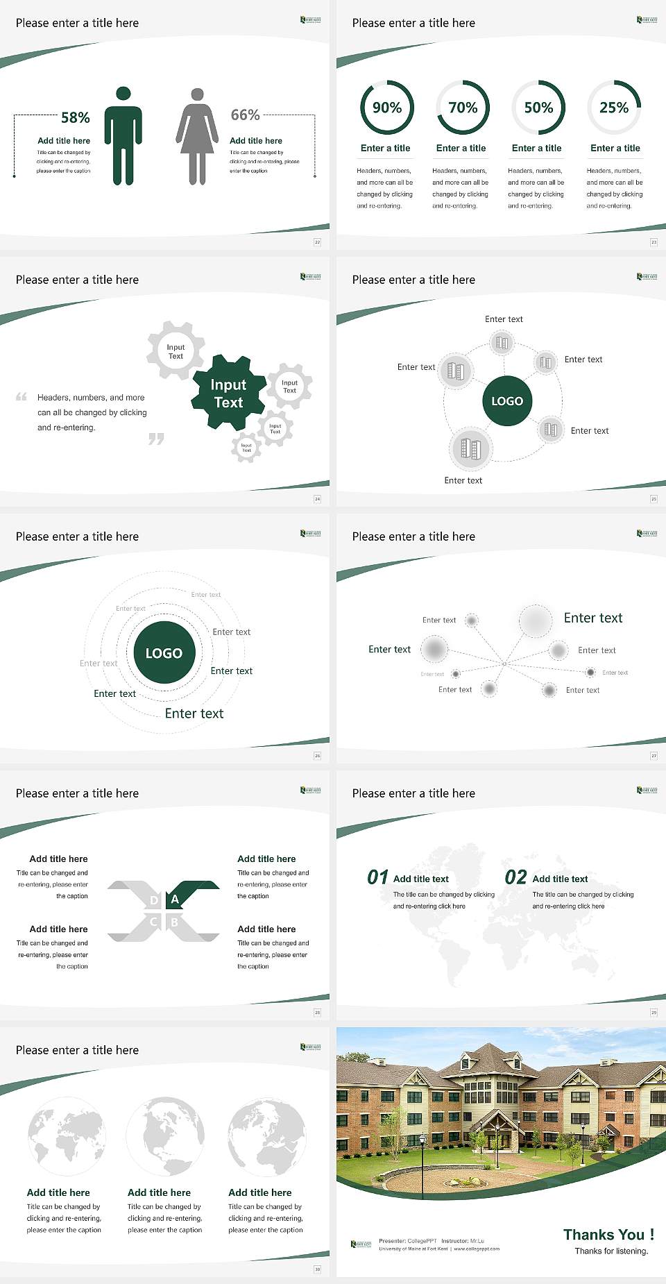 University of Maine at Fort Kent Course/Courseware Creation PPT Template4:3 ratio PPT effect preview image4