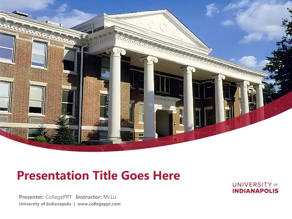University of Indianapolis Course/Courseware Creation PPT Template4:3 ratio PPT effect preview image5