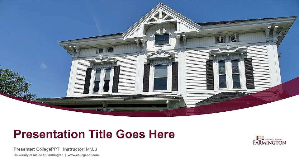 University of Maine at Farmington Course/Courseware Creation PPT Template16:9 ratio PPT effect preview image