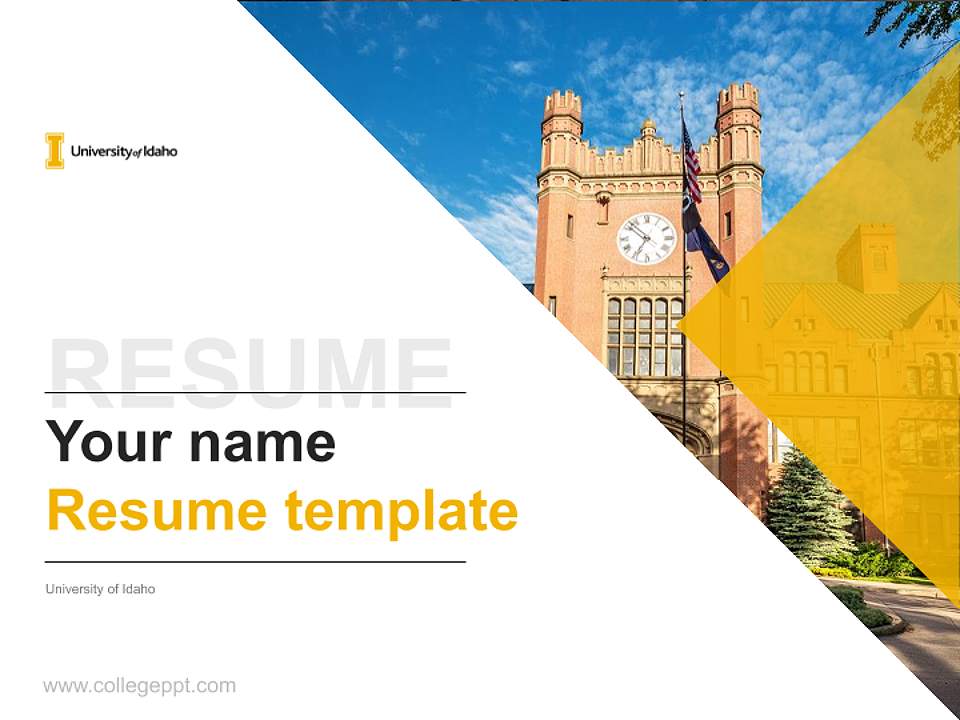 University of Idaho Resume PPT Template4:3 ratio PPT effect preview image5