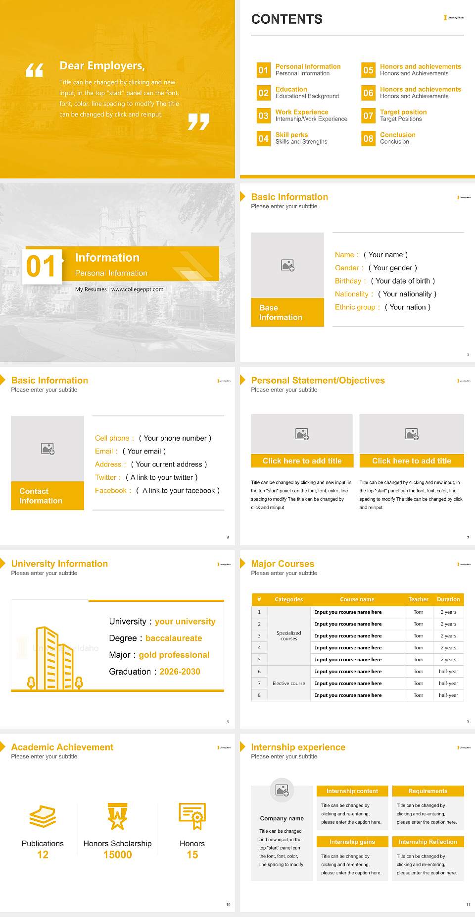 University of Idaho Resume PPT Template4:3 ratio PPT effect preview image2