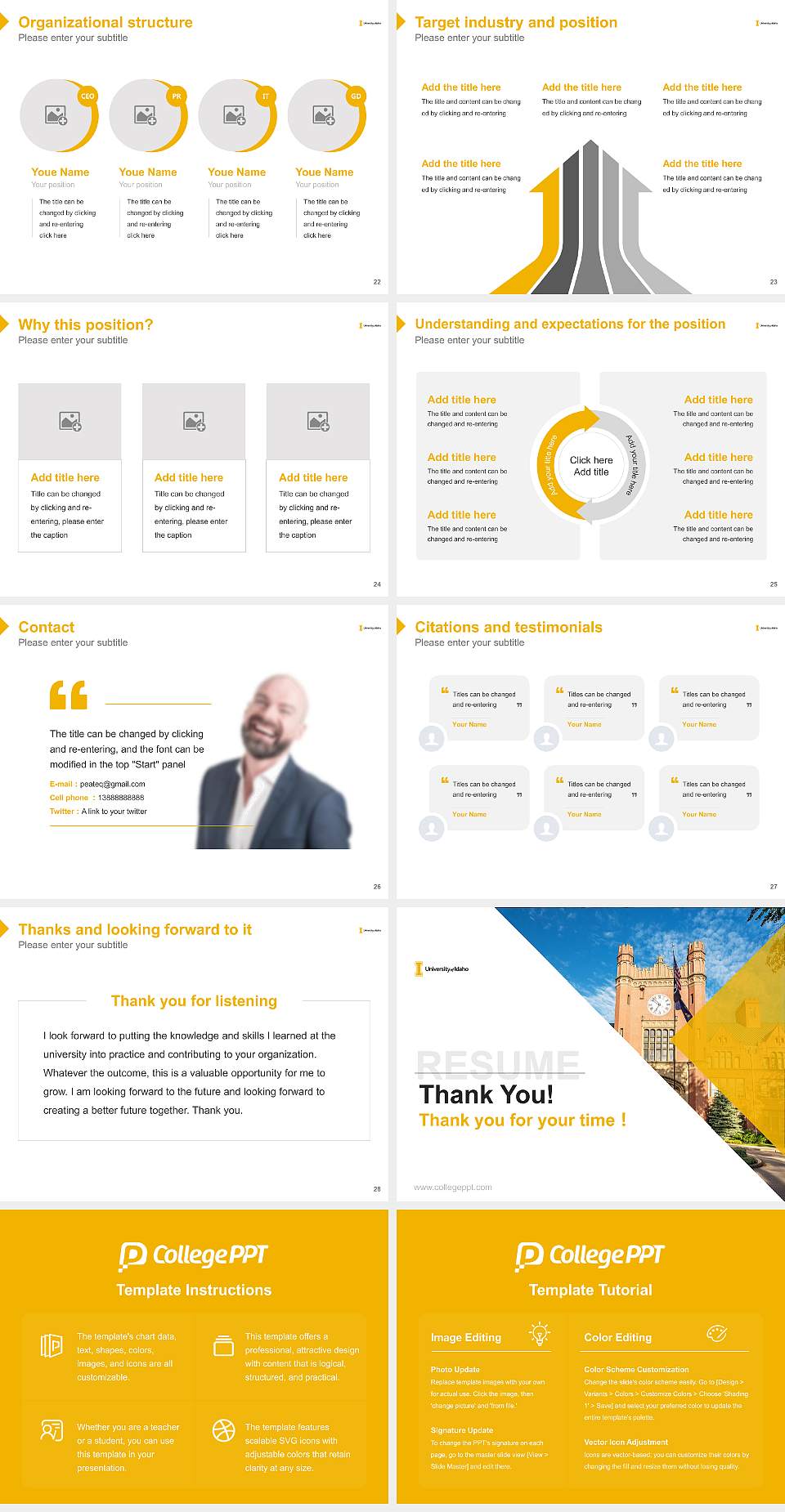University of Idaho Resume PPT Template4:3 ratio PPT effect preview image4