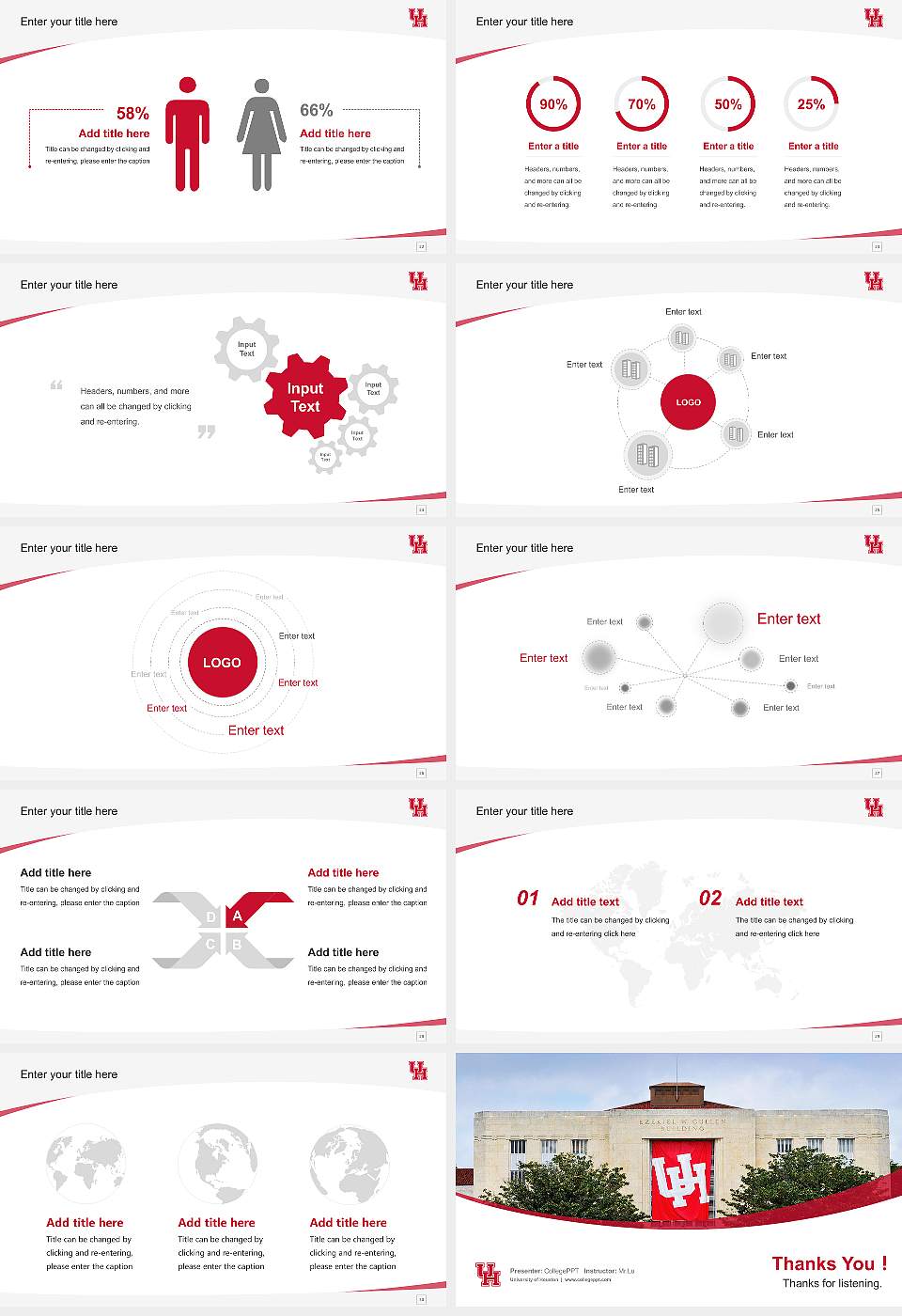 University of Houston Course/Courseware Creation PPT Template16:9 ratio PPT effect preview image4