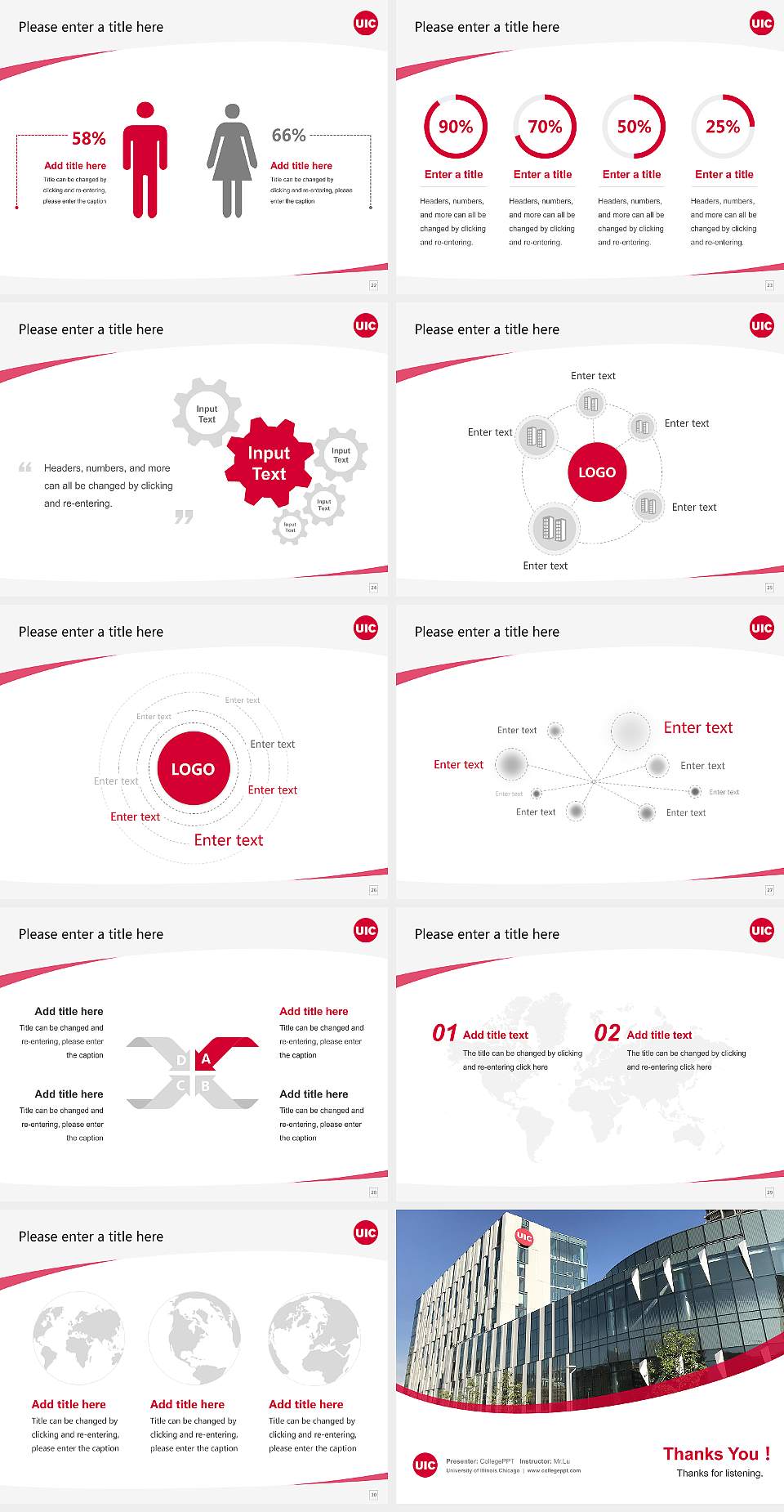 University of Illinois Chicago Course/Courseware Creation PPT Template4:3 ratio PPT effect preview image4