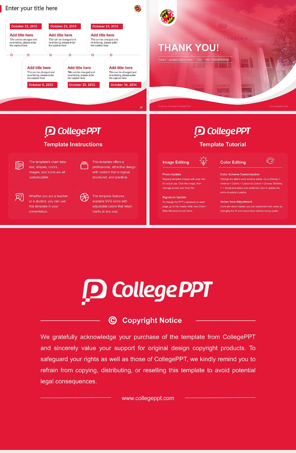 University of Maryland-College Park Lecture Sharing and Networking Event PPT Template4:3 ratio PPT effect preview image4