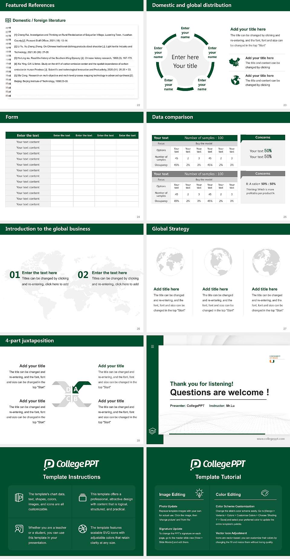 University of Miami Thesis Proposal/Graduation Defense PPT Template4:3 ratio PPT effect preview image4