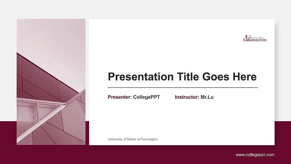 University of Maine at Farmington General Purpose PPT Template16:9 ratio PPT effect preview image