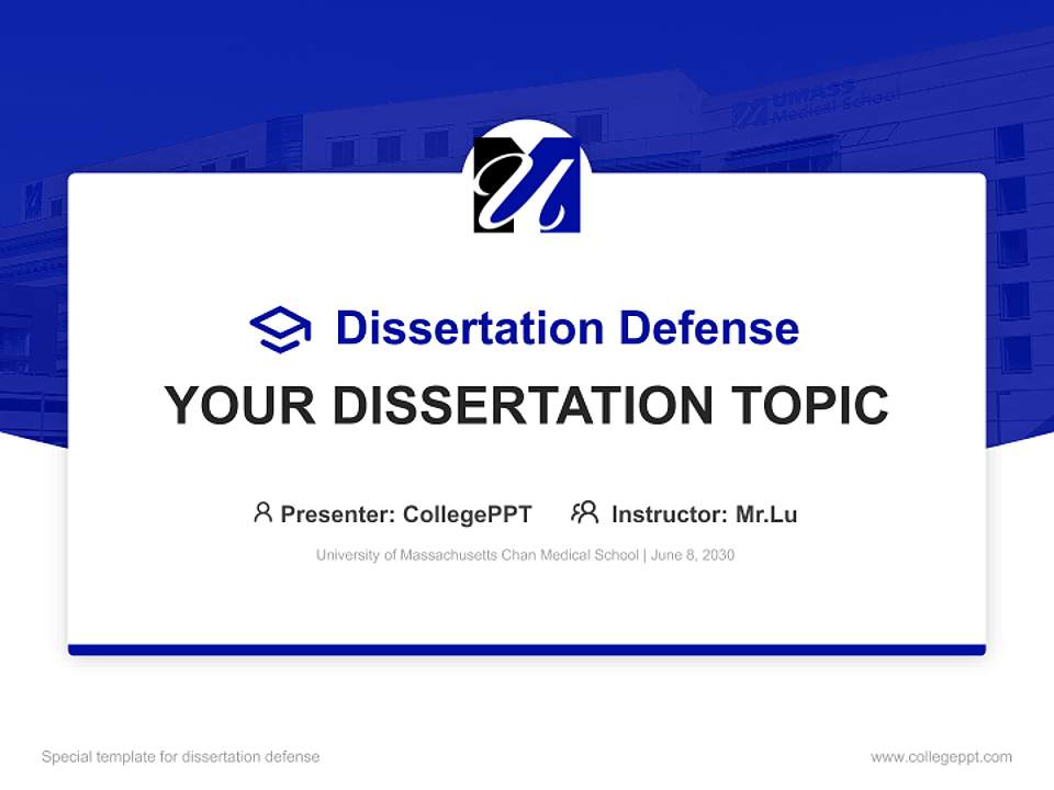 University of Massachusetts Chan Medical School Graduation Thesis Defense PPT Template4:3 ratio PPT effect preview image7