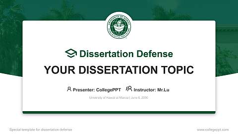 University of Hawaii at Manoa Graduation Thesis Defense PPT Template