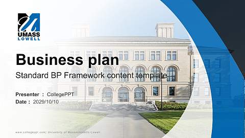 University of Massachusetts-Lowell Competition/Entrepreneurship Contest PPT Template