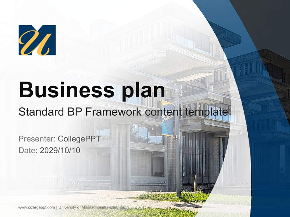 University of Massachusetts-Dartmouth Competition/Entrepreneurship Contest PPT Template4:3 ratio PPT effect preview image9