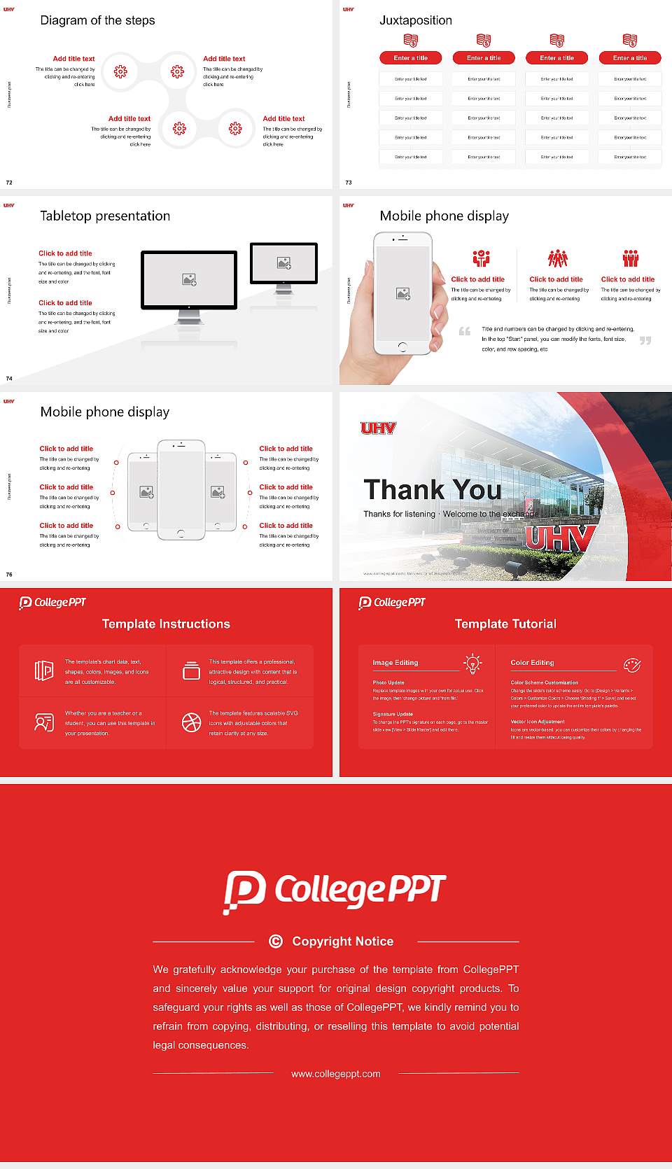 University of Houston-Victoria Competition/Entrepreneurship Contest PPT Template16:9 ratio PPT effect preview image9