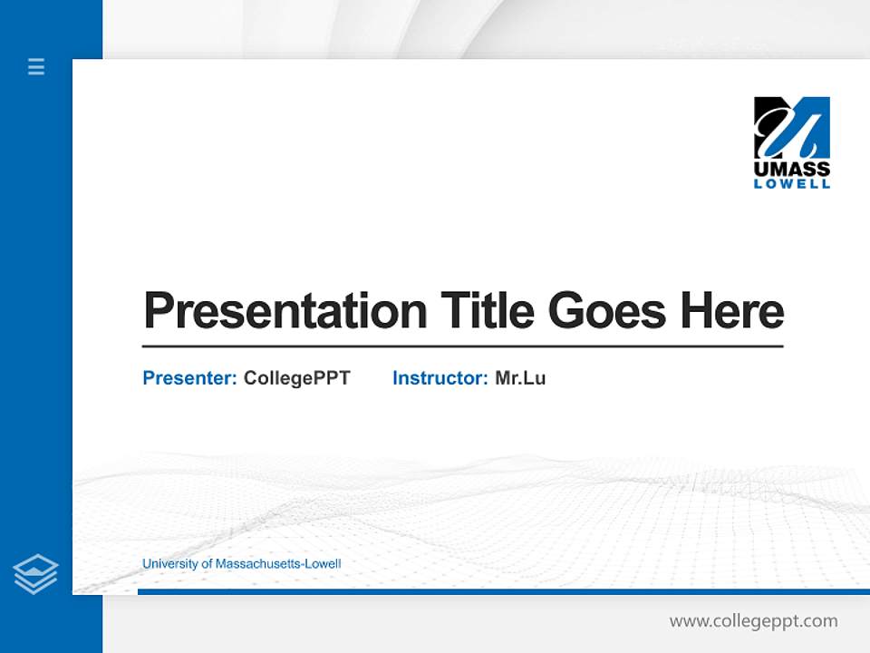 University of Massachusetts-Lowell Thesis Proposal/Graduation Defense PPT Template4:3 ratio PPT effect preview image5