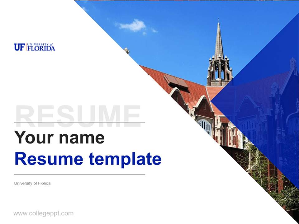 University of Florida Resume PPT Template4:3 ratio PPT effect preview image5