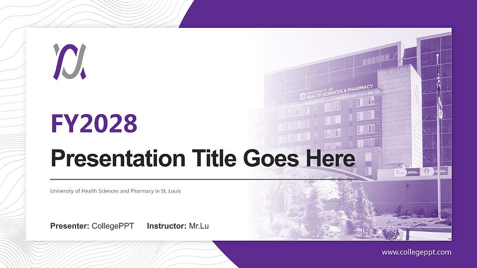 University of Health Sciences and Pharmacy in St. Louis Academic Presentation/Research Findings Report PPT Template16:9 ratio PPT effect preview image