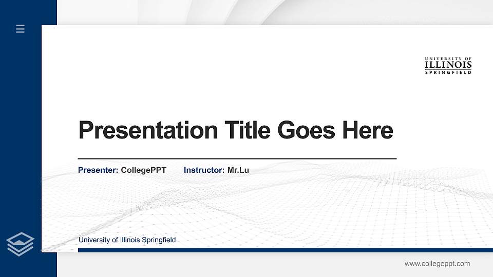 University of Illinois Springfield Thesis Proposal/Graduation Defense PPT Template16:9 ratio PPT effect preview image
