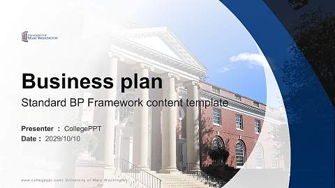 University of Mary Washington Competition/Entrepreneurship Contest PPT Template