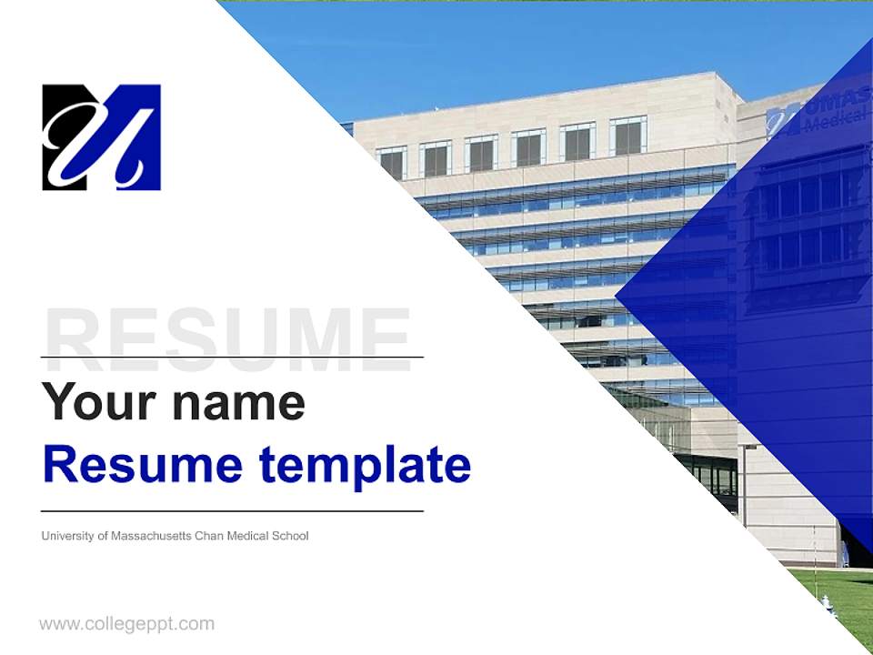 University of Massachusetts Chan Medical School Resume PPT Template4:3 ratio PPT effect preview image5