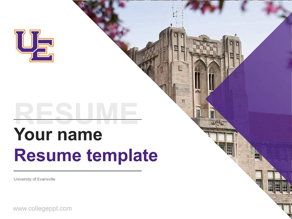 University of Evansville Resume PPT Template4:3 ratio PPT effect preview image5