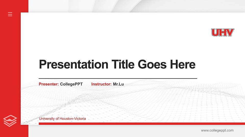 University of Houston-Victoria Thesis Proposal/Graduation Defense PPT Template16:9 ratio PPT effect preview image