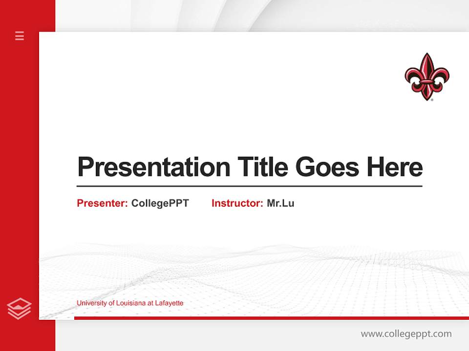 University of Louisiana at Lafayette Thesis Proposal/Graduation Defense PPT Template4:3 ratio PPT effect preview image5