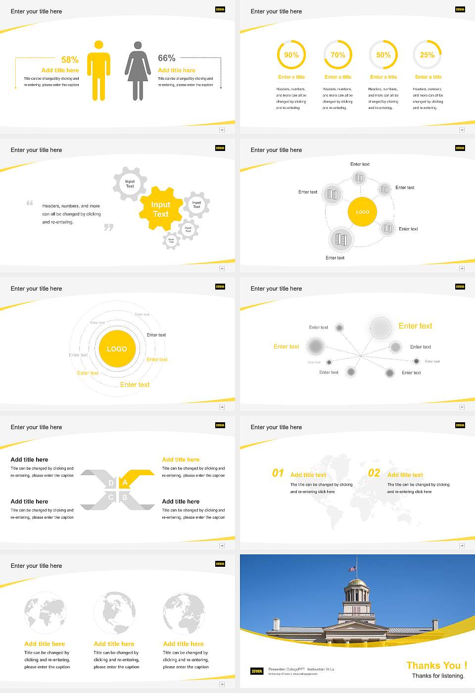 University of Iowa Course/Courseware Creation PPT Template16:9 ratio PPT effect preview image4
