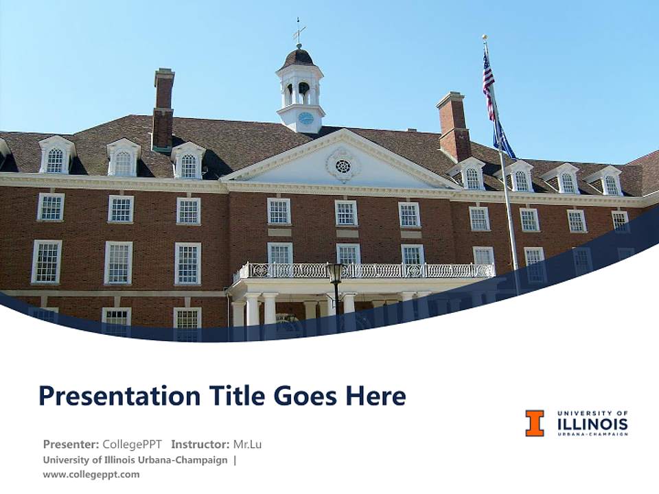 University of Illinois Urbana-Champaign Course/Courseware Creation PPT Template4:3 ratio PPT effect preview image5
