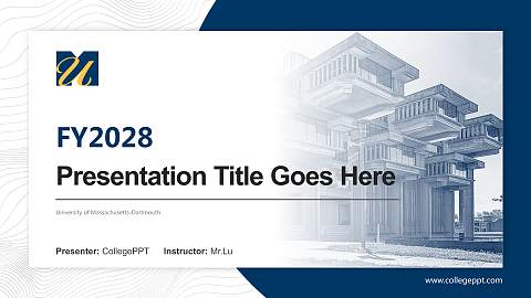 University of Massachusetts-Dartmouth Academic Presentation/Research Findings Report PPT Template