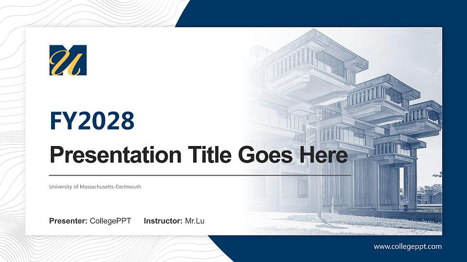University of Massachusetts-Dartmouth Academic Presentation/Research Findings Report PPT Template16:9 ratio PPT effect preview image