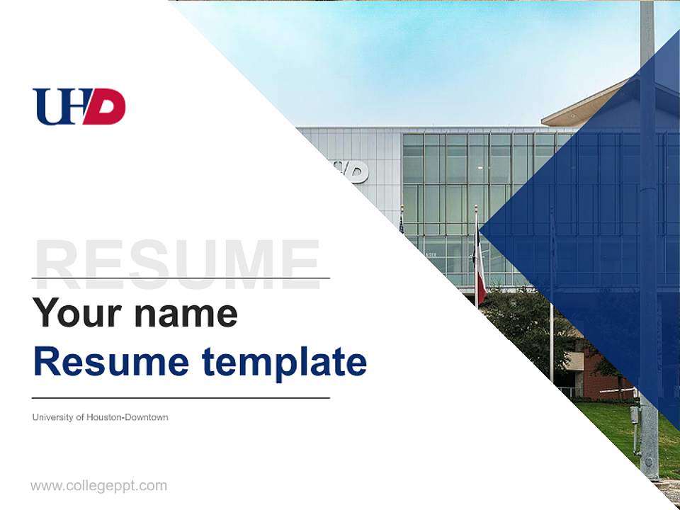 University of Houston-Downtown Resume PPT Template4:3 ratio PPT effect preview image5