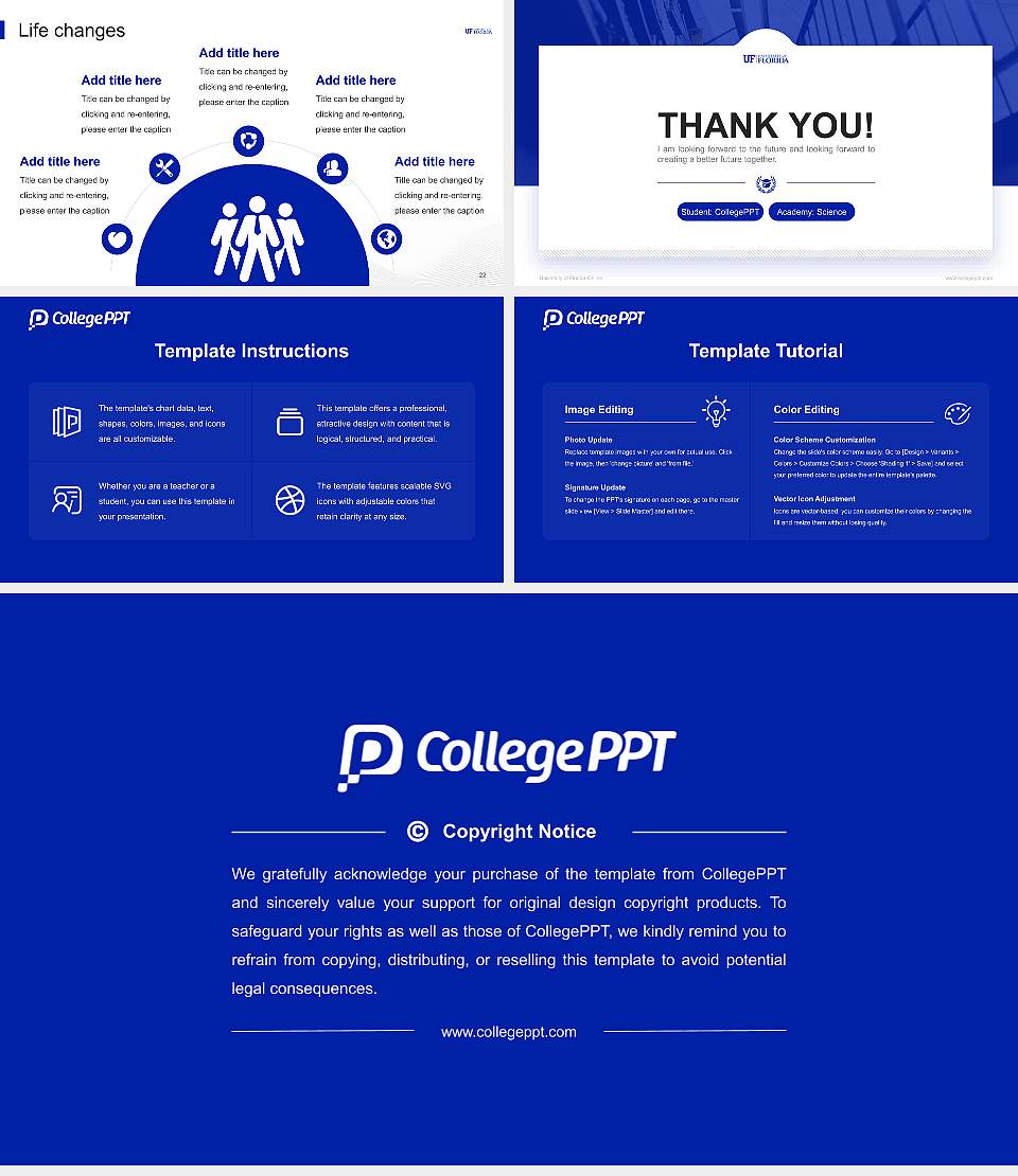 University of Florida-Online National Scholarship Defense PPT Template16:9 ratio PPT effect preview image4