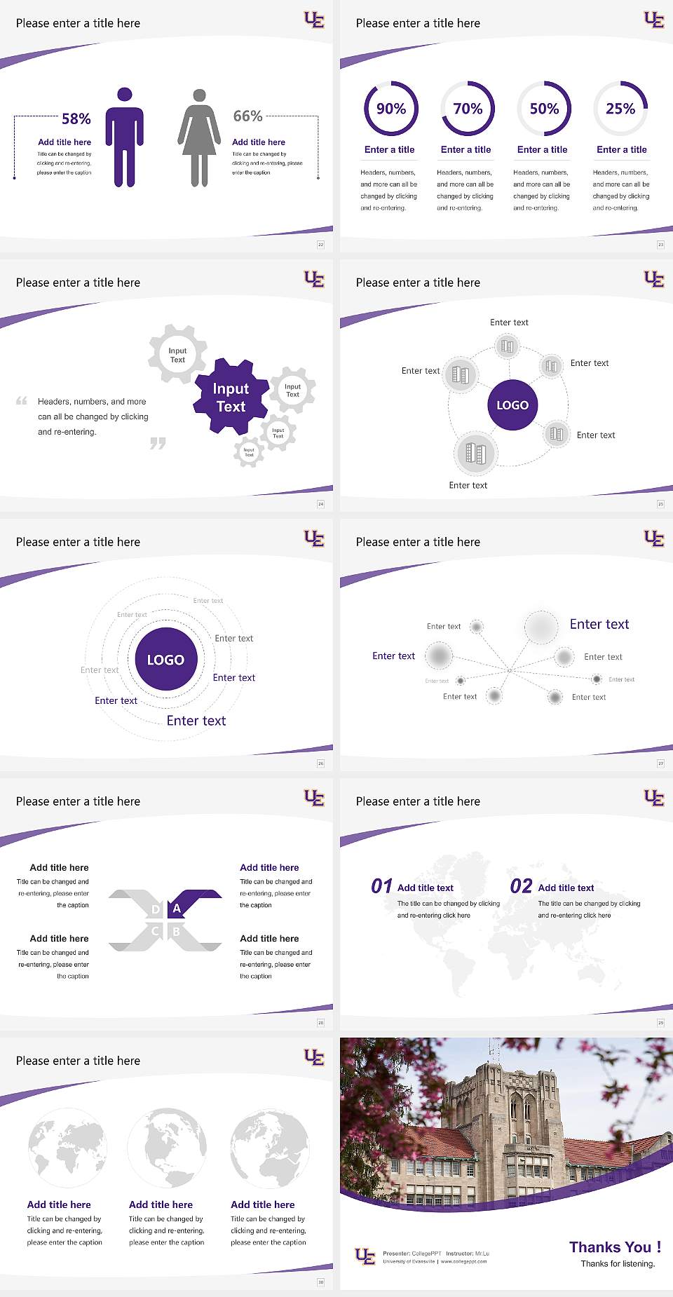 University of Evansville Course/Courseware Creation PPT Template4:3 ratio PPT effect preview image4