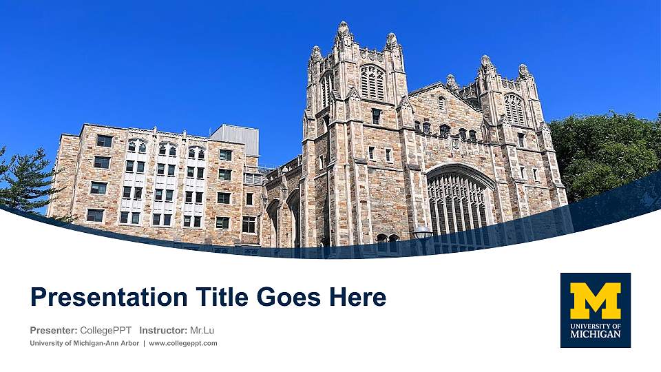 University of Michigan-Ann Arbor Course/Courseware Creation PPT Template16:9 ratio PPT effect preview image