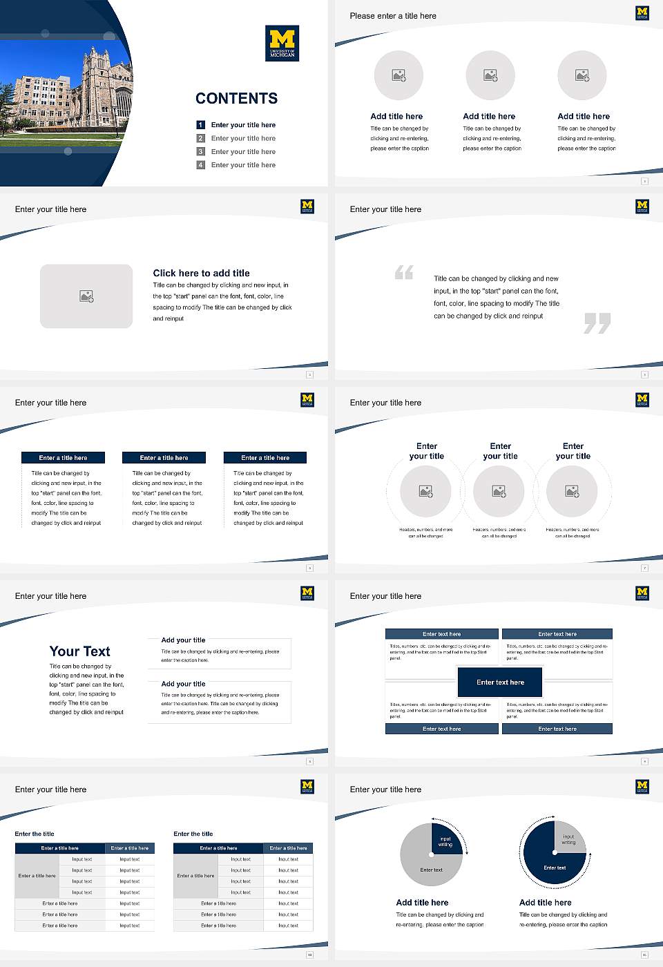 University of Michigan-Ann Arbor Course/Courseware Creation PPT Template16:9 ratio PPT effect preview image2