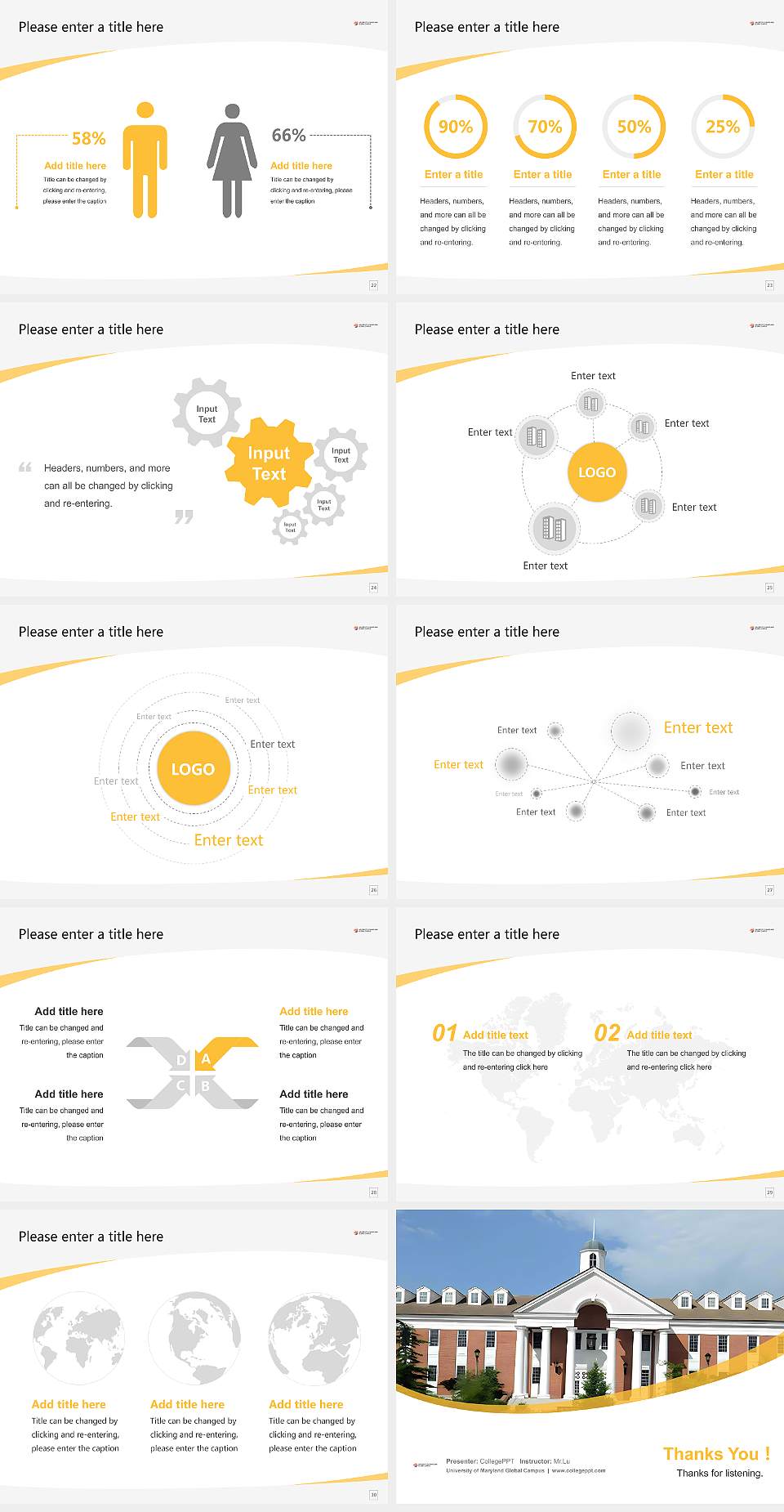 University of Maryland Global Campus Course/Courseware Creation PPT Template4:3 ratio PPT effect preview image4