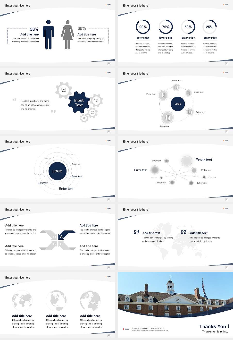 University of Illinois Urbana-Champaign Course/Courseware Creation PPT Template16:9 ratio PPT effect preview image4