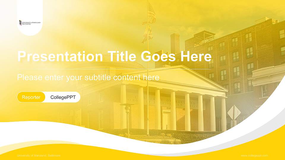 University of Maryland, Baltimore Lecture Sharing and Networking Event PPT Template16:9 ratio PPT effect preview image