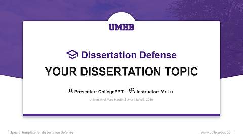 University of Mary Hardin-Baylor Graduation Thesis Defense PPT Template