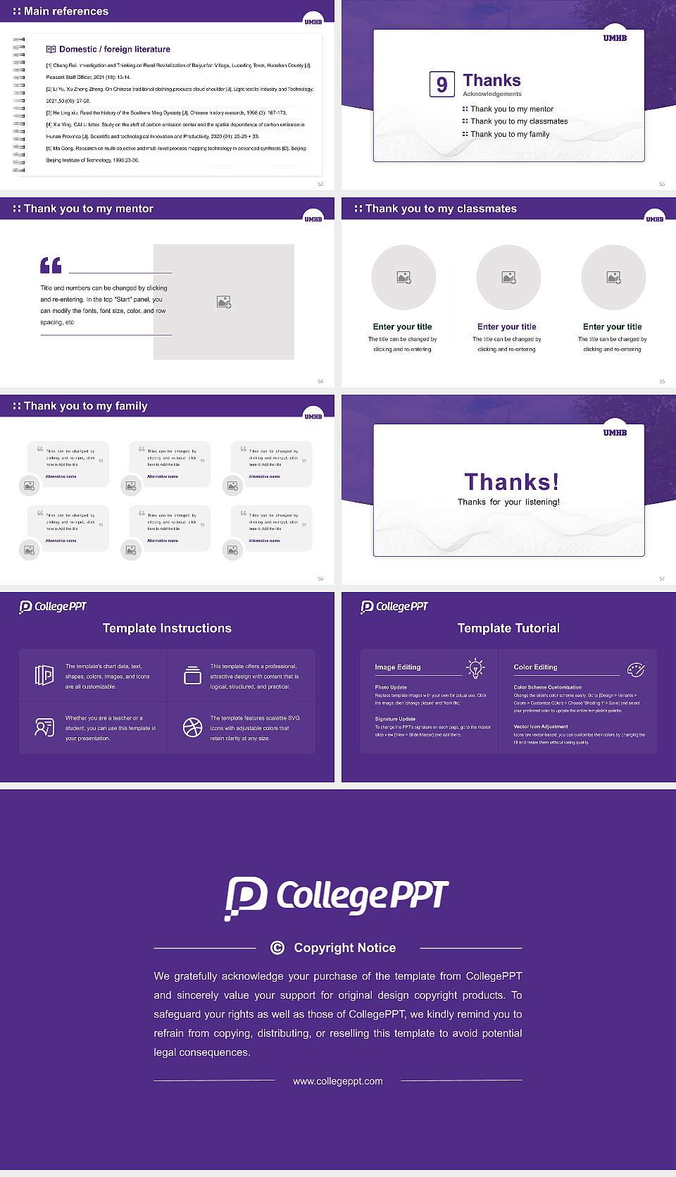 University of Mary Hardin-Baylor Graduation Thesis Defense PPT Template16:9 ratio PPT effect preview image7