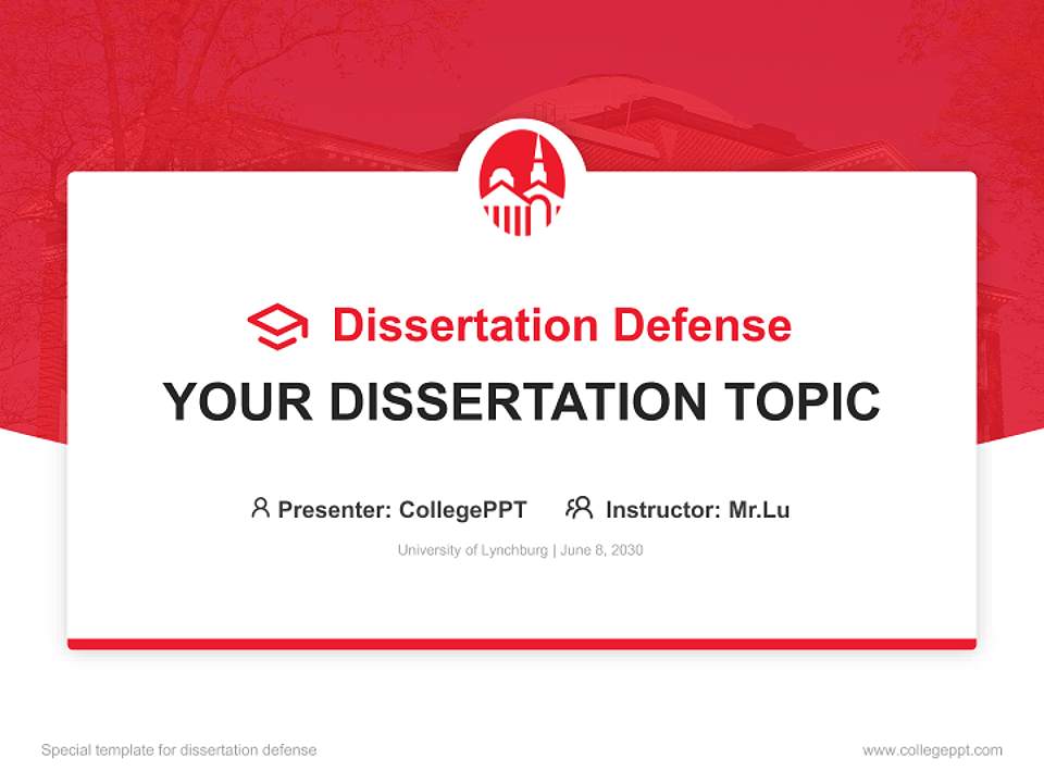 University of Lynchburg Graduation Thesis Defense PPT Template4:3 ratio PPT effect preview image7