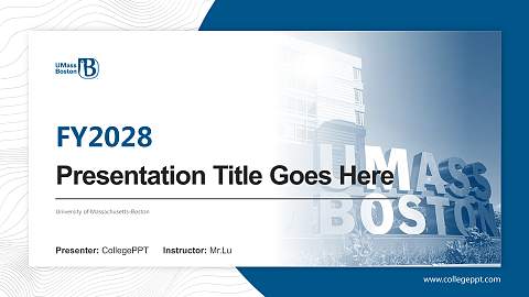 University of Massachusetts-Boston Academic Presentation/Research Findings Report PPT Template